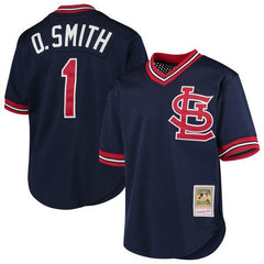 Ozzie Smith St. Louis Cardinals Mitchell &amp; Ness Youth Cooperstown Collection Mesh Batting Practice Jersey – Navy 2019