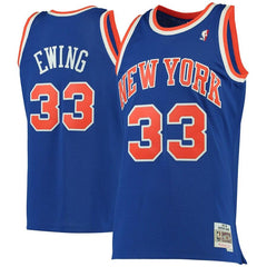 Patrick Ewing New York Knicks Mitchell &amp; Ness 1991-92 Hardwood Classics Swingman Jersey - Blue 2019