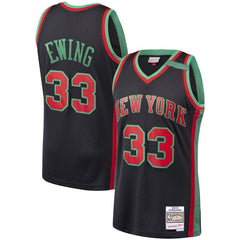 Patrick Ewing New York Knicks Mitchell &amp; Ness Hardwood Classics Christmas Swingan Collection Jersey – Black 2019