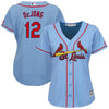 Image of Paul DeJong St. Louis Cardinals Majestic Women's Alternate Cool Base Player Jersey – Horizon Blue 2019