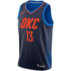 Image of Paul George Oklahoma City Thunder Replica Swingman Jersey - Statement Edition – Navy 2019