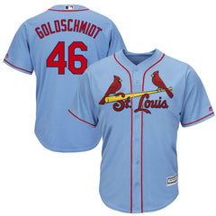 Paul Goldschmidt St. Louis Cardinals Majestic Alternate Official Cool Base Player Jersey – Light Blue 2019