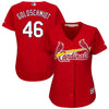 Image of Paul Goldschmidt St. Louis Cardinals Majestic Women's Alternate Official Cool Base Player Jersey – Scarlet 2019