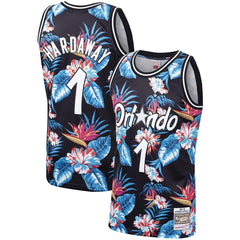 Penny Hardaway Orlando Magic Mitchell &amp; Ness Floral Fashion 1994-95 Hardwood Classics Swingman Jersey – Black 2019