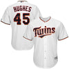 Image of Phil Hughes Minnesota Twins Majestic Official Cool Base Player Jersey - White 2019