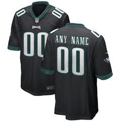 Philadelphia Eagles Alternate Replica Custom Game Jersey - Black 2019