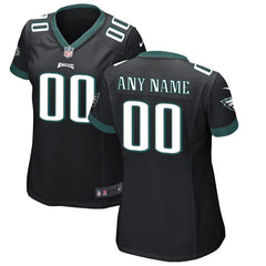 Philadelphia Eagles Women's Custom Game Jersey - Black 2019