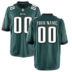 Philadelphia Eagles Youth Custom Game Jersey - Midnight Green 2019