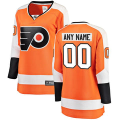 Philadelphia Flyers Women's Home Breakaway Custom Jersey - Orange 2019