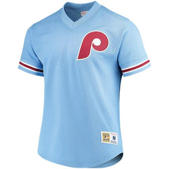 Philadelphia Phillies Mitchell & Ness Mesh V-Neck Jersey – Light Blue 2019