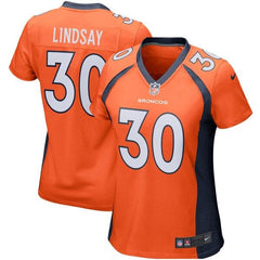 Phillip Lindsay Denver Broncos Women's Player Game Jersey – Orange 2019