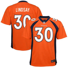 Phillip Lindsay Denver Broncos Youth Game Jersey – Orange 2019