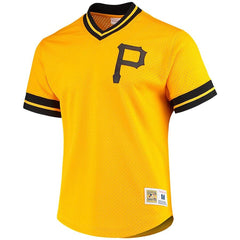 Pittsburgh Pirates Mitchell & Ness Mesh V-Neck Jersey – Gold 2019