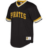 Image of Pittsburgh Pirates Mitchell &amp; Ness Youth Cooperstown Collection Mesh Wordmark V-Neck Jersey – Black 2019