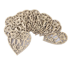 LOVE Heart Wooden Embellishments Crafts Hanging Ornament