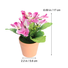 Artificial Flower Plastic Pot Pansy Flower for Home Balcony Garden Decor