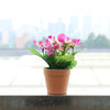 Image of Artificial Flower Plastic Pot Pansy Flower for Home Balcony Garden Decor