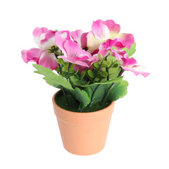 Artificial Flower Plastic Pot Pansy Flower for Home Balcony Garden Decor