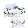 Image of 2Pcs Flower Wreath Crown Adjustable Floral Headband Garland with Flower Wristband for Wedding Festival Party