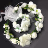 Image of 2Pcs Flower Wreath Crown Adjustable Floral Headband Garland with Flower Wristband for Wedding Festival Party