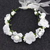 Image of 2Pcs Flower Wreath Crown Adjustable Floral Headband Garland with Flower Wristband for Wedding Festival Party