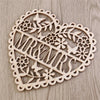 Image of Mr and Mrs Heart Shaped Wood Hollow Hanging Pendants Ornament