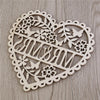 Image of Mr and Mrs Heart Shaped Wood Hollow Hanging Pendants Ornament