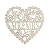 Image of Mr and Mrs Heart Shaped Wood Hollow Hanging Pendants Ornament