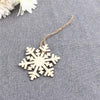 Image of Christmas Hanging Ornaments Decoration Wooden Embellishments Hexagon Snowflake