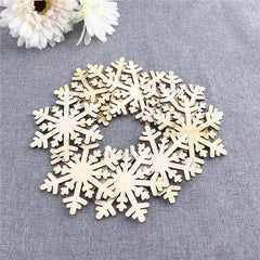 Christmas Hanging Ornaments Decoration Wooden Embellishments Hexagon Snowflake