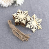 Image of Christmas Hanging Ornaments Decoration Wooden Embellishments Hexagon Snowflake