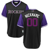 Image of Colorado Rockies Majestic Players' Weekend Cool Base Pick-A-Player Roster Jersey – Black/Purple 2019