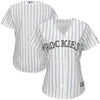 Image of Colorado Rockies Majestic Women's Home Cool Base Team Jersey - White/Purple 2019