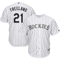 Kyle Freeland Colorado Rockies Majestic Alternate Cool Base Replica Player Jersey - White/ Purple 2019
