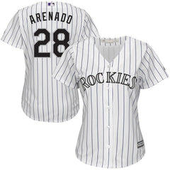 Nolan Arenado Colorado Rockies Majestic Women's Home Cool Base Player Replica Jersey - White/Purple 2019