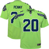 Image of Rashaad Penny Seattle Seahawks Youth Color Rush Player Game Jersey – Neon Green 2019