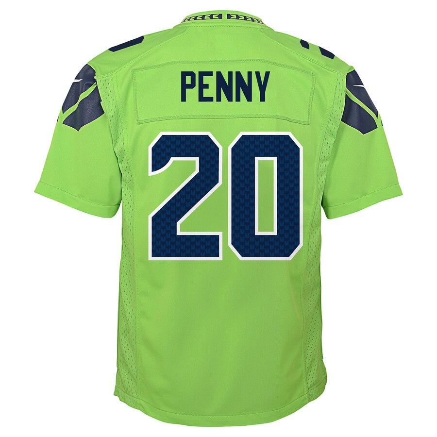 Rashaad Penny Seattle Seahawks Youth Color Rush Player Game Jersey – Neon Green 2019