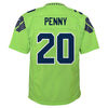 Image of Rashaad Penny Seattle Seahawks Youth Color Rush Player Game Jersey – Neon Green 2019