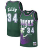 Image of Ray Allen Milwaukee Bucks Mitchell &amp; Ness 1996-97 Hardwood Classics Swingman Jersey - Kelly Green 2019
