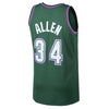 Image of Ray Allen Milwaukee Bucks Mitchell &amp; Ness 1996-97 Hardwood Classics Swingman Jersey - Kelly Green 2019
