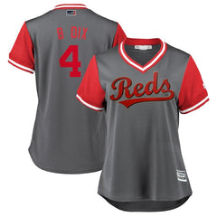 Brandon Dixon "B Dix" Cincinnati Reds Majestic Women's Players' Weekend Cool Base Jersey – Gray/Red 2019