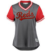 Image of Brandon Dixon "B Dix" Cincinnati Reds Majestic Women's Players' Weekend Cool Base Jersey – Gray/Red 2019