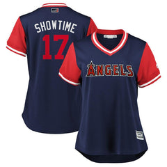 Shohei Ohtani "Showtime" Los Angeles Angels Majestic Women's Players' Weekend Cool Base Jersey – Navy/Red 2019