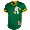 Image of Reggie Jackson Oakland Athletics Mitchell &amp; Ness Cooperstown Mesh Batting Practice Jersey - Green 2019