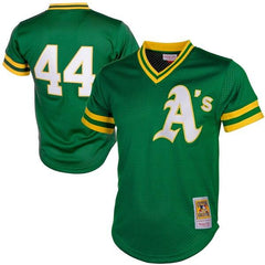 Reggie Jackson Oakland Athletics Mitchell &amp; Ness Cooperstown Mesh Batting Practice Jersey - Green 2019