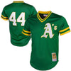 Image of Reggie Jackson Oakland Athletics Mitchell &amp; Ness Cooperstown Mesh Batting Practice Jersey - Green 2019