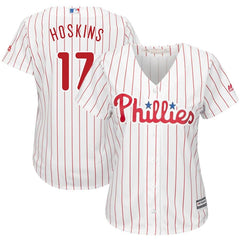 Rhys Hoskins Philadelphia Phillies Majestic Women's Cool Base Replica Player Jersey – White 2019