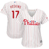 Image of Rhys Hoskins Philadelphia Phillies Majestic Women's Cool Base Replica Player Jersey – White 2019