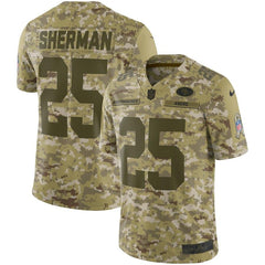 Richard Sherman San Francisco 49ers Salute to Service Limited Jersey – Camo 2019