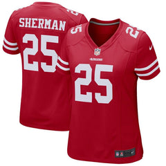 Richard Sherman San Francisco 49ers Women's Game Jersey– Scarlet 2019